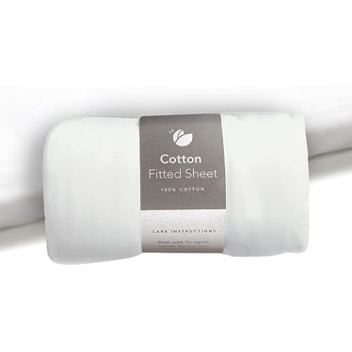 Guava Lotus Travel Crib Sheet | 100% Cotton Fitted Sheet with Manufacturer-Approved Fit | Soft & Breathable Crib Sheet for Your Baby's Comfort | Unisex Sheet for Infants and Toddlers - New