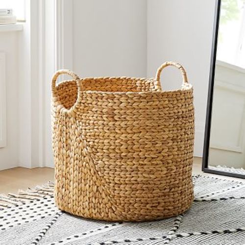 Large Round Handle Seagrass Basket | West Elm