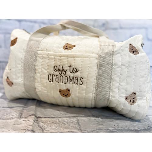 Custom Hand Embroidered Baby/Toddler Travel Bag &/or Diaper Caddy Bag -Perfect for vacation, trips to Grandma’s, or even as a hospital bag!