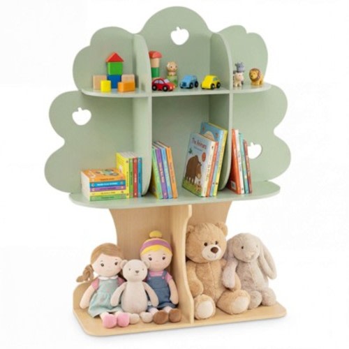 Costway 45” Kids Tree Bookshelf with Open Shelves for Reading Nook, Nursery, Classroom
