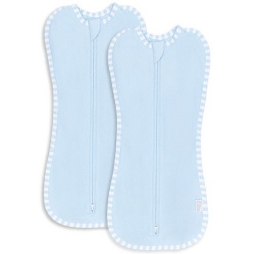 Swaddle Blanket Baby Girl Boy Easy Zipper Wrap 2 Pack Newborn Infant Sleep Sack by Comfy Cubs - Small 0-3 Months, Solid - Blue