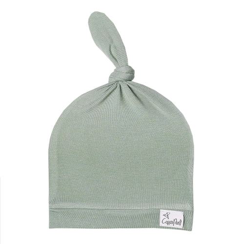 Copper Pearl Baby Beanie Hat Top Knot Stretchy Soft Briar