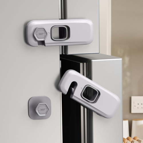 2PCS Fridge LockRefrigerator Lock For KidsChildproofing Freezer Door LatchesChild Proof Door Lock For Drawers, Refrigerators, Doors.