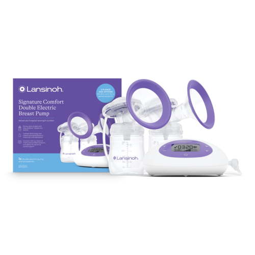 Lansinoh Signature Comfort Double Electric Breast Pump, 5 Flange Sizes