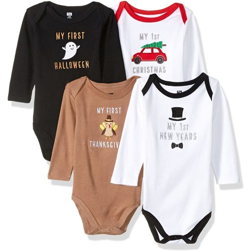 Hudson Baby Unisex Baby Cotton Long-Sleeve Bodysuits
