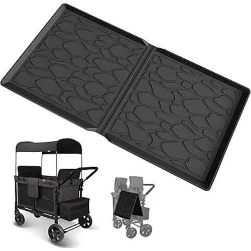 All Weather Silicone Stroller Wagon Mat - Waterproof Protective Liner for Sand, Dirt, Mud & Rain - Compatible with W4 Models - 33.6"x20.6"x0.75" (Beach, Camping, Daily Use)