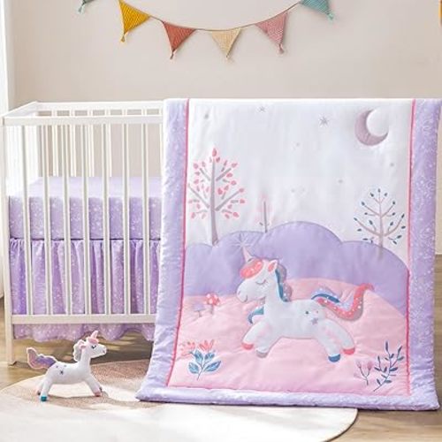 Crib Bedding Set with Plush Toy for Baby Boys Girls, Oeko-Tex