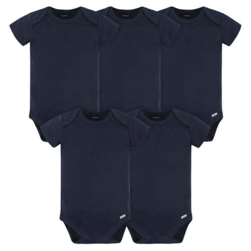 5-Pack Baby Navy Premium Short Sleeve Onesies® Bodysuits