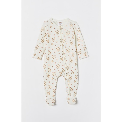 Organic Pointelle Zip All In One Romper, 0-3M