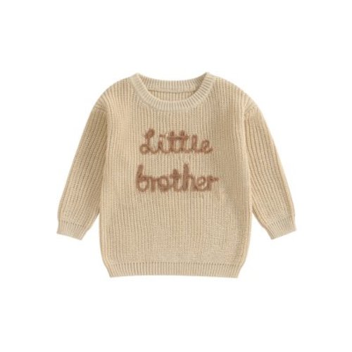 Baby Girl Boy Knit Sweater Little Brother Blouse Pullover Sweatshirt Warm Crewneck Long Sleeve Tops for Infant Toddler