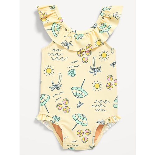 Printed Ruffle-Trim One-Piece Swimsuit for Baby