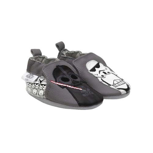Robeez Star Wars The Empire Leather Soft Sole, 0-6M, Grey