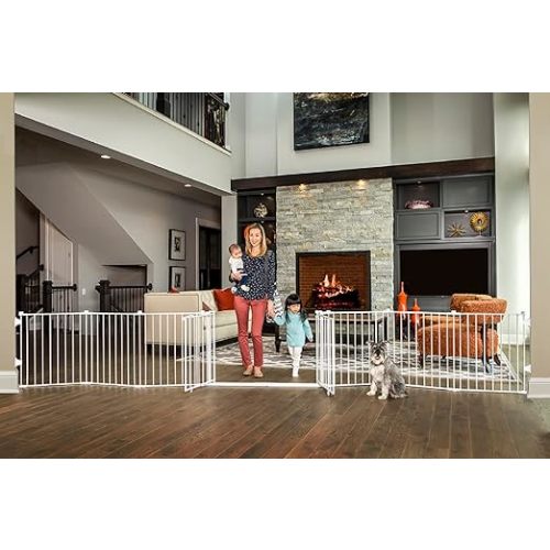 Regalo 192-Inch Double Door Super Wide Adjustable Baby Gate and Play Yard, 4-In-1, Bonus Kit