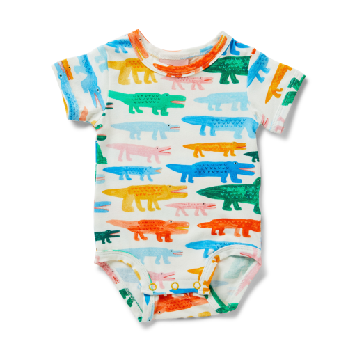 Crocodile Smile Short Sleeve Bodysuit
