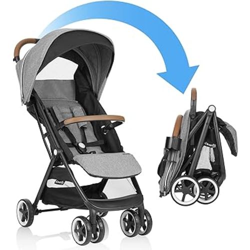 Evenflo GOLD Otto Self-Folding Stroller, Baby Carriage, Lightweight Compact, Gravity Fold, Automatic, Fits Infant Car Seat, Carriages, Light Travel Strollers
