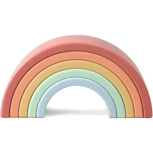 Itzy Ritzy Rainbow Stacker Toy - Includes 5 Arches for Stacking; Helps Develop Hand-Eye Coordination; Rainbow