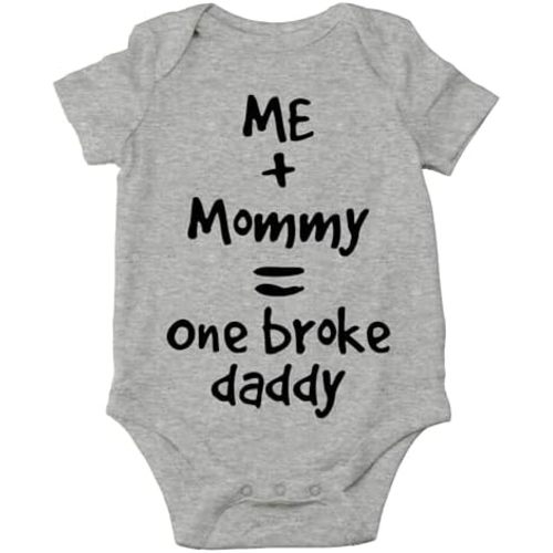 AW Fashions Me + Mommy = One Broke Daddy Baby Bodysuit Cute Newborn Outfit Infant Girl Clothes Boy Romper