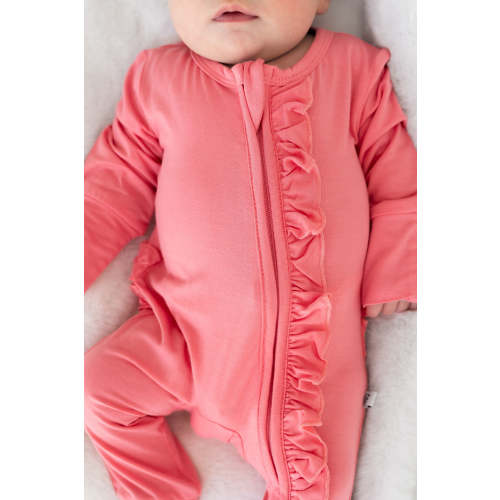 Blossom Solid Bamboo Ruffle Convertible Footie