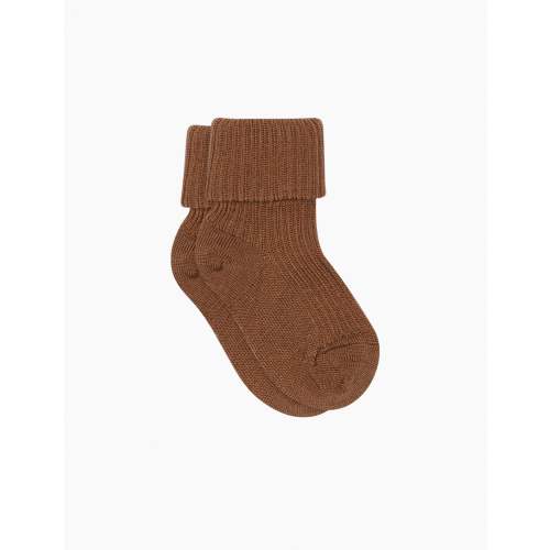 Wool Rib Socks in Peacan Pie