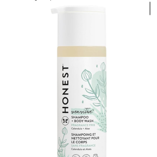 The Honest Company 2-in-1 Cleansing Shampoo and Body Wash for Sensitive Skin, Tear-Free, Hypoallergenic with Naturally Derived Ingredients, Fragrance-Free, 10 fl oz