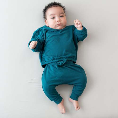 Bamboo Jersey Harem Pants in Loch - 6-12M