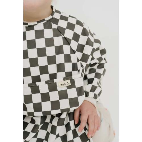 sleeved catch-all bib // checkered