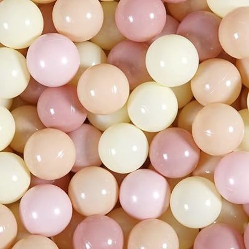 Realhaha Ball Pit Balls 100 Play Balls Plastic Balls for Baby Girls Toddlers Kids Play Tent Pool Playhouse Playpen Party Decoration 2.2 2.36 2.75 Inch