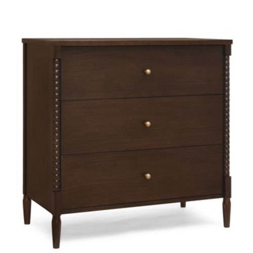 Delta Children Lily 3 Drawer Dresser with Interlocking Drawers, Walnut Espresso