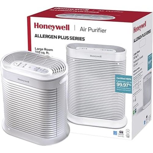 Honeywell HPA204 HEPA Air Purifier for Large Rooms - Microscopic Airborne Allergen+ Reducer, Cleans Up To 1500 Sq Ft in 1 Hour - Wildfire/Smoke, Pollen, Pet Dander, and Dust Air Purifier – White