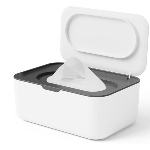 Wipes Dispenser, Wipe Holder for Baby & Adult, Seposeve Refillable Wipe Container, Keeps Wipes Clean. Non-Slip, Easy Pull Wipes Pouch Case, (Grey)