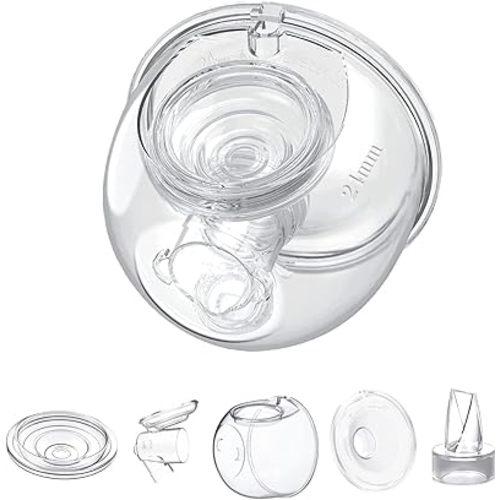 Wearable Breast Pump Milk Collector Cup Accessories,Compatible with TSRETE S12/S9,Kmaier S12 Wearable Breast Pump,Include Duckbill Valve,Silicone Diaphragm,24mm Flange,Milk Collector,Linker