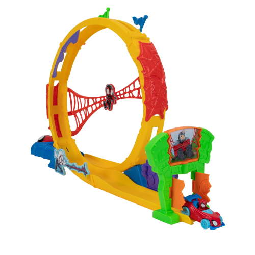 Marvel Spidey and His Amazing Friends, 28” Super Loop Track Set Launcher and Vehicle Toddler Toy