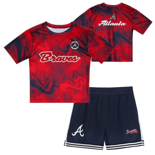 Atlanta Braves Toddler Pinch Hitter Infielder T-Shirt & Shorts Set - Red/Black