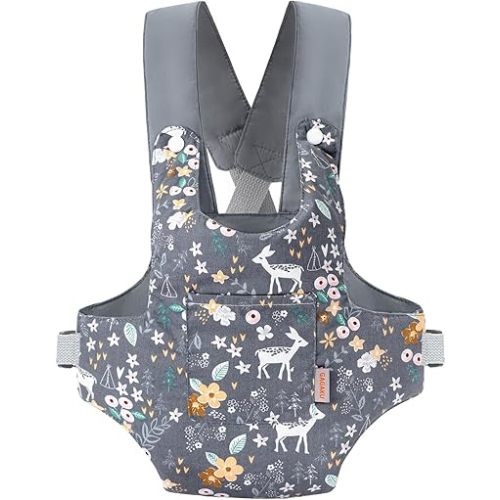 GAGAKU Toy Baby Carrier for Dolls Doll Accessory Stuffed Animal Carrier for Kids with Adjustable Straps - Grey Deer