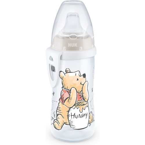NUK Active Cup Disney Winnie 300 ml with soft silicone spout from 12 months, leak-proof with clip, BPA free