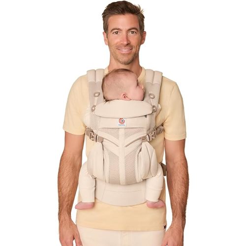 Ergobaby Omni Classic Baby Carrier Newborn to Toddler - Breathable Baby Carriers for Summer - All-Position Carrier with Lumbar Support (7-45 Pounds), Mesh, Natural Beige