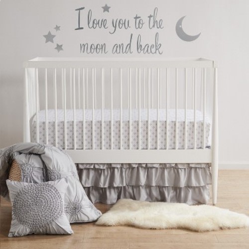 Willow 5-Piece Crib Bedding Set- Grey - Levtex Baby