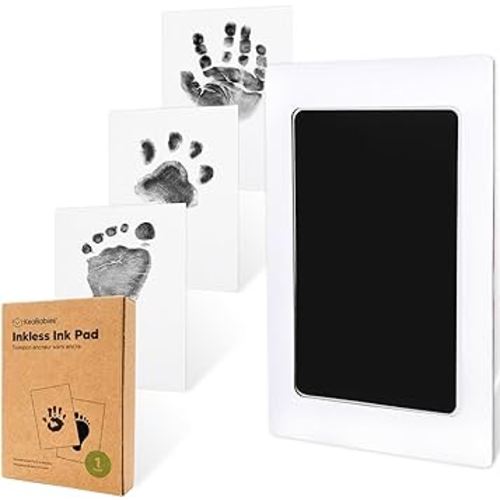 1-Pack Inkless Baby Hand and Footprint Kit - Mess Free Ink Pad for Newborn Keepsake, Dog Nose & Paw Print Kit, Clean Touch Ink Pad for Baby Hand & Footprints, Ideal New Mom Gifts (Jet Black)