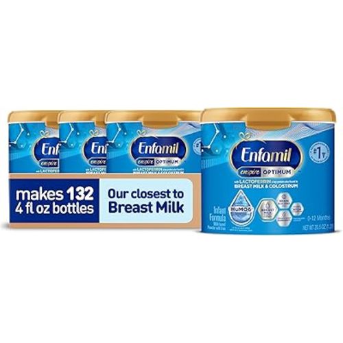 Enfamil Enspire Optimum Baby Formula, with Immune-Supporting Lactoferrin, Our Closest Formula to Breast Milk, Brain Building DHA, Dual Prebiotics, Infant Formula Powder, Baby Milk, 20.5 Oz, Pack of 4