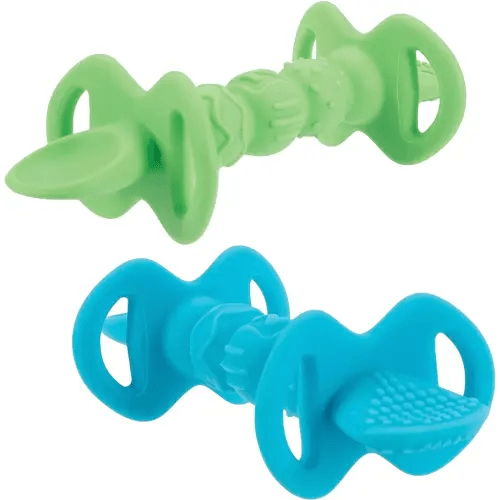Nuby Dipeez 2 in 1 Silicone Spoons/Dipper, 2pk, Blue/Green