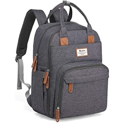 RUVALINO Diaper Bag Backpack, Multifunction Travel Back Pack Maternity Baby Changing Bags, Large Capacity, Waterproof and Stylish, Dark Gray
