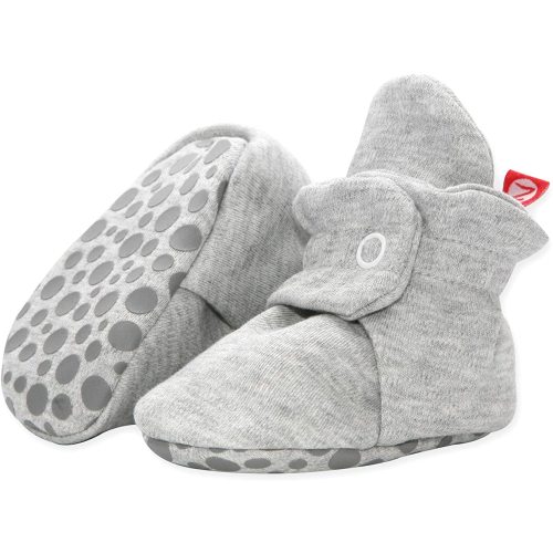Zutano Organic Cotton Baby Booties With Gripper Soles, Soft Sole Stay-on Baby Shoes