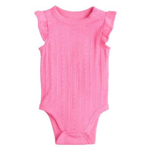 Baby Girl Jumping Beans® Pointelle Flutter Sleeve Bodysuit