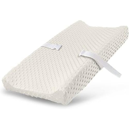 Changing Pad Cover, Ultra Soft Minky Dots Plush Changing Table Covers Breathable Mink Changing Table Sheets Cover Wipeable Changing Pad Covers for Infants Newborn Baby Girl Boy (Pristine)
