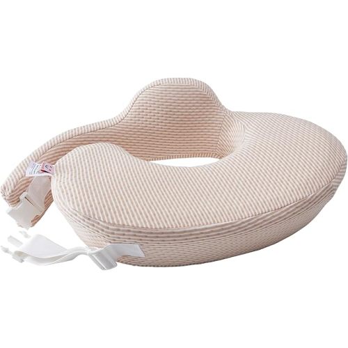 Nursing Pillow Support for Mom and Baby Girl Boy, Large Essential Deluxe Nursing Pillow with Waterproof Lining Cover for Breastfeeding and Bottle Feeding, Memory Foam, Beige