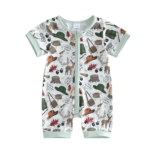 Baby Boy Summer Outfit Newborn Mallard Duck Deer Romper Zipper Onesie Jumpsuit Overalls Camo Hunting Clothes