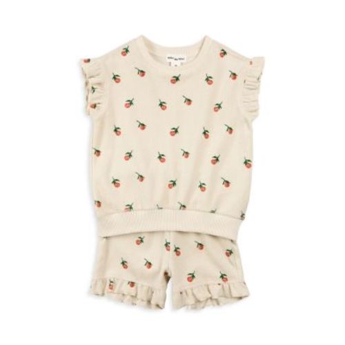 Girls' Fruit Print Terry Short Sleeved Top & Shorts Set - Baby