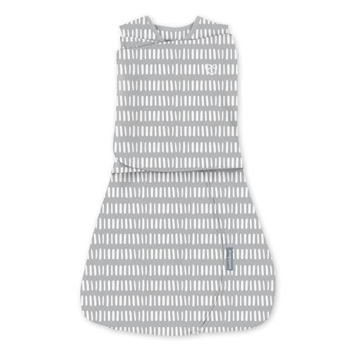 Ingenuity Arms Free Transitional Baby Swaddle, Size 3-6 Months, 14-18 Pounds, Arms Swaddled in or Out, 1.0 TOG - Dashed Lines