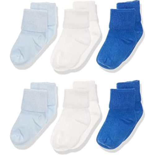 Jefferies Socks Baby Boys' Newborn Turn Cuff Bootie 6 Pair Pack