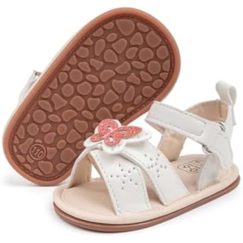 Babelvit Infant Baby Girl Boy Sandals Comfort Premium Summer Outdoor Casual Beach Shoes with Flower Bowknot Anti Slip Rubber Sole Newborn Toddler Prewalker First Walking Shoes